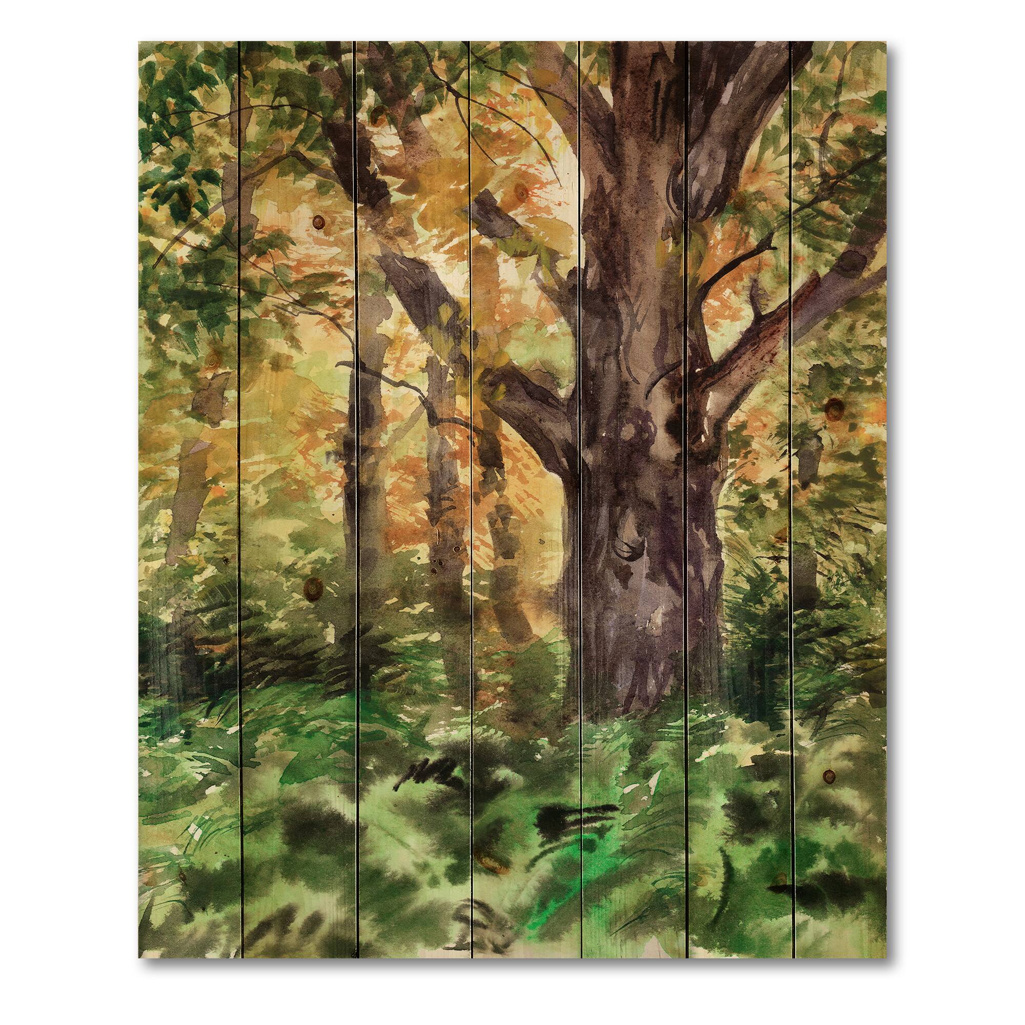 Designart - Large Tree In Autumn Forest